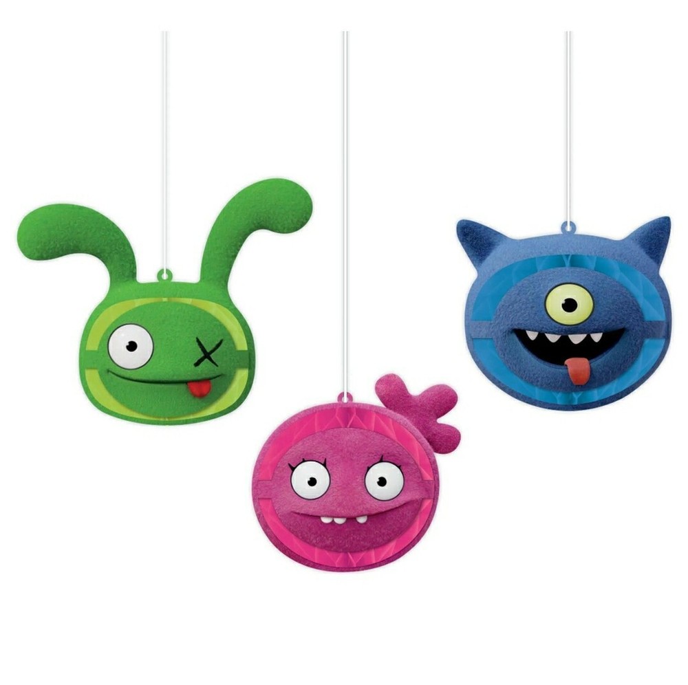 Ugly Dolls Hanging Honeycomb Dangling Scene Setters Birthday Party Backdrop