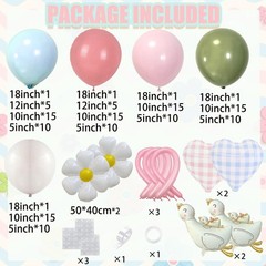 One Silly Goose Balloon Arch Kit 154Pcs Pink Sage Green Blue Balloons Garland…