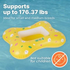 Inflatable Dog Float for Small & Medium Dogs, Pet Pool Raft, Durable PVC, Sta…