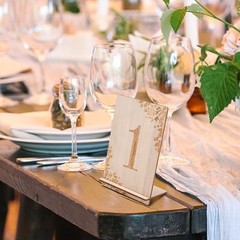 10pcs Wooden Table Numbers Rustic Table Signs with Base Holder Place Card Holder