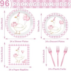 Pink 1st Birthday Party Decorations – Silly Goose Theme
