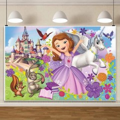 Princess Sophia poster Backdrop Birthday Party Photo Background WALL MURAL Decor