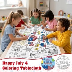 2 PCS 4th of July Coloring Tablecloth/Poster, 4th of July 2pcs Blue-4th of July