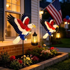 Solar Bald Eagle Garden Lights 2-Pack