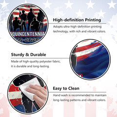 250Th Anniversary Banner American Backdrop 1776-2026, Red White Blue USA Patriot