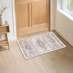 Boho Bathroom Rugs – Washable Non-Slip Soft Low Pile Area Rug for Entryway, K…