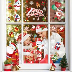 168 Pcs Christmas Window Decorations – Merry Clings for Red