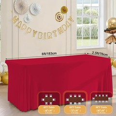 Haorui Open Back Table Skirts 4Pack Rectangle Wrinkle Resistant Table Clothes