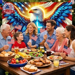 BlissYard 4th of July Decorations 71 x 43 Inch America Independence Day Banner U