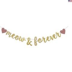 Pre-Strung Golden Meow & Forever Banner for Cat Lovers’ Bachelorette Parties