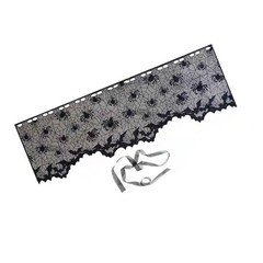 Spooky Holiday Tablecloth in Black Lace with Cobweb Pattern Mantel Scarf