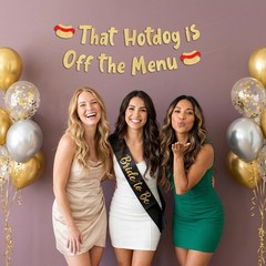 Pre-Strung Funny Bachelor and Bachelorette Party Gold Glitter Banner – Funny …