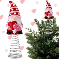 Gnome Miniature Tree Topper, 5.1 Inches Mini Resin Gnome Valentines Day