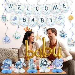 Under the Sea Baby Shower Decorations, Ocean Animals Decorations Include Welc…