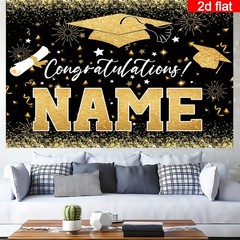 2D Flat Banner 1pc Customizable Name Class 2026 Congrats Grad Party Banner ☋