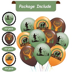30 Pcs Deer Hunting Balloons Set – Hunter Forest Deer Duck Themed Gone Huntin…