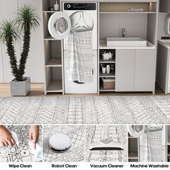 BYYVOO 2×3 Entryway Rug Washable – Moroccan 2′ x 3′ (Rectangular), Geo Grey