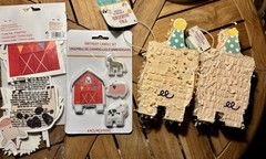 Farm Animals Barn Birthday Party Cupcake Toppers Candles 2 Mini Piñatas LOT
