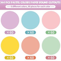 Pastel Round Paper Cutouts 3.5 Inch Circles School Bulletin Board 360 PCS