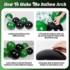 Green Party Decorations, Green Black Silver Foil Balloons Happy Banner Fringe…