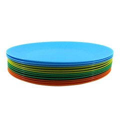 AOYITE Plastic Dinner Plates Reusable BPA Free 10 inch, Assorted Colors