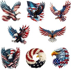 Set of 8 Acrylic Eagle Ornaments for 4th of July – Stunning Hanging Decorations