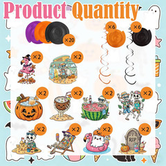 26 Pcs Summerween Party Decorations,Halloween in Summer Party Hanging Swirl Ceil