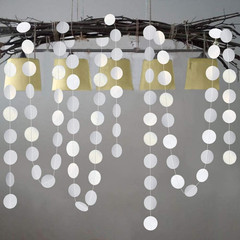 White Circle Garland White Party Decorations Winter Wonderland Hanging Streamers