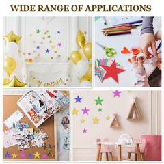 50 PCS Glitter Star Cutouts 11 Inch Shape Double Printed Paper Silver White