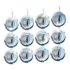 Reflective Spiral Wind Chime for Pigeon Deterrence Stainless Steel 10 cm Silver