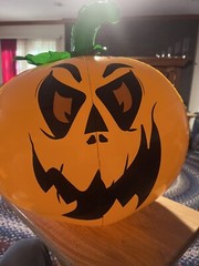 (8) Inflatable Pumpkin Ball Decoration, Multicolor Lighting. Includes Remotes