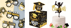 Class of 2025 Graduation Cake Topper,Glasses and Cash Gift Box Surprise