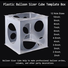 12 Holes Balloon Sizer Cube Box – Collapsible Plastic Measurement Tool for De…