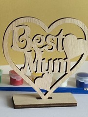 Children’s Craft / Paint Your Own/ Wooden Hearts / Mum Birthday / Best Mum