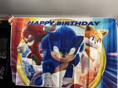 Sonic Hedgehog Birthday Party Banner (5×3) and Supplies