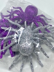 Hyde And Eek Target Halloween Decor Spiders Purple Silver Sparkle New In Bag