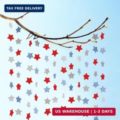 6 Pack Patriotic Star Streamers Garland Red White Blue Bunting Banner Paper Hang