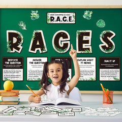 49 Pcs Races Writing Strategy Decorations Eucalyptus Cutouts with Sentence Begin