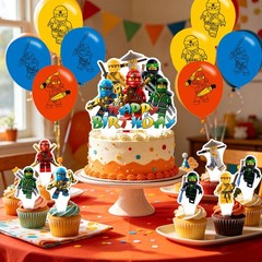 NInja Hero Birthday Decorations,59×35.4 in Cartoon Ninja Happy Birthday Backd…
