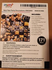 Party Spot! Happy New Year Decorations Kit 2026 Black and Gold