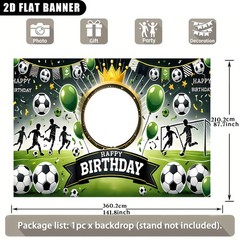 1pc 2D Personalized Custom Name Text Number Soccer Party Banner Football Decor❀