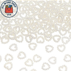 White Pearl Heart Table Scatter for Weddings and Crafts 400 Pcs