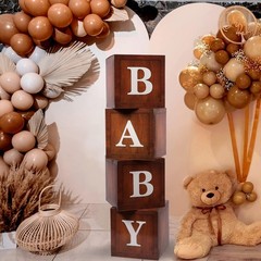 Baby Boxes W/ Letters 4 Transparent Balloon Gender Reveal Birthday Wedding Baby