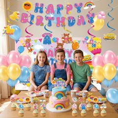 Rachell Teacher Birthday Party Decorations – 52 Pcs Cartoon English Teacher B…