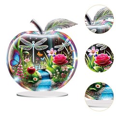 2D Colorful Apples Decoration Flat Tabletop Ornament for Office Desk Shelf
