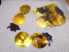Graduation Hanging Decorations Black Gold Foil Plastic 14 Pack Swirls Hats Party