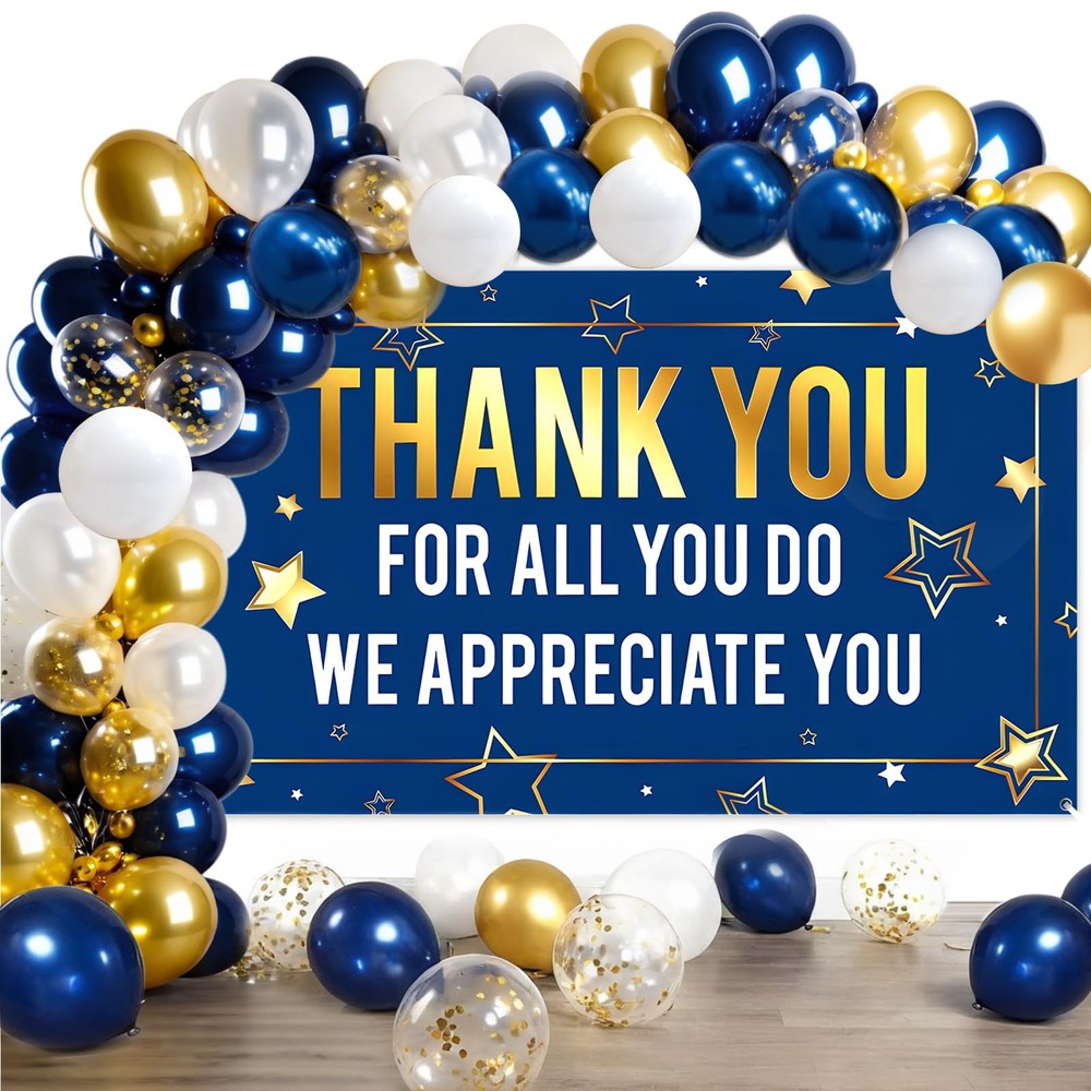 We Appreciate You Decorations Thank You Banner with Balloons Backdrop Pastor …