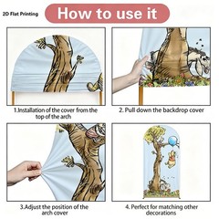 Winnie The Pooh Birthday Arch Backdrop Cover Baby Shower Party Background Props