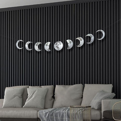 Silver Moon Wall Decor Hanging 9 Phases Moon Banner Party Decorations Aesthetic