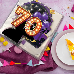 8Pcs 70Th Birthday Table Decorations Honeycomb Centerpieces Purple and Black 70T